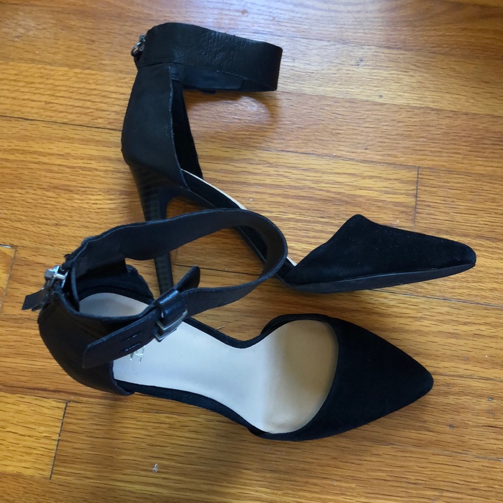 Joe’s Jeans Black Suede and Leather Ankle Heels